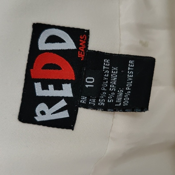 Cream jacket with leather wrap stitch details Redd Jeans - Picture 2 of 4